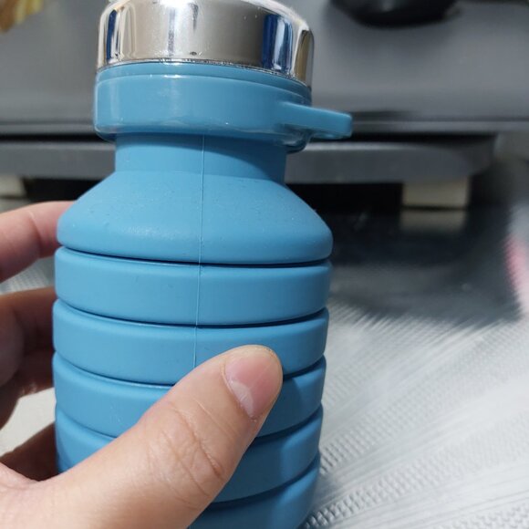 Joie Blue Collapsible On the Go Water Bottle Blue - Picture 7 of 9